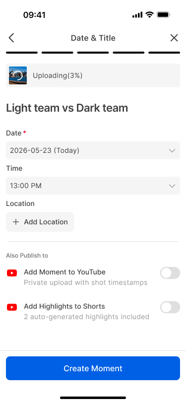 3. Add game details — YouTube publishing coming soon